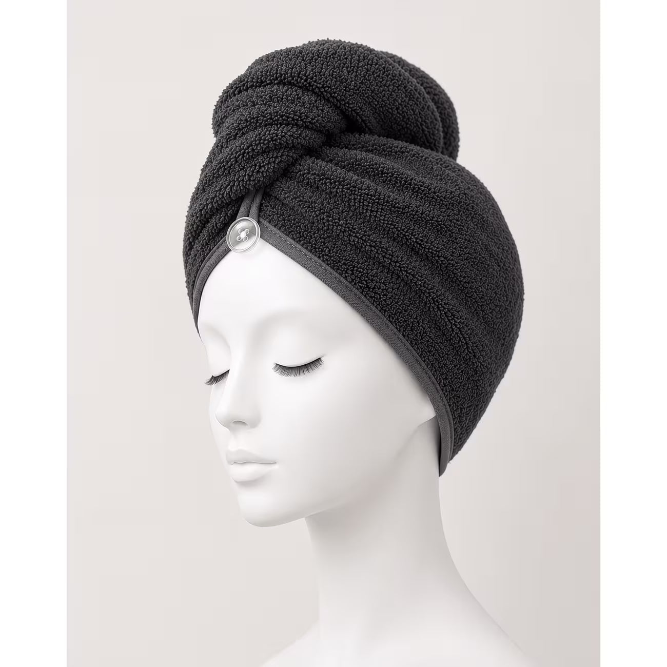 100% Cotton Hair Wrap Towel – Quick Dry Turban Hair Towel for Women, Soft Terry & Velour Cotton Hair Drying Wrap