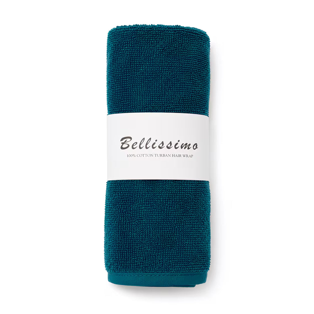 100% Cotton Hair Wrap Towel – Quick Dry Turban Hair Towel for Women, Soft Terry & Velour Cotton Hair Drying Wrap