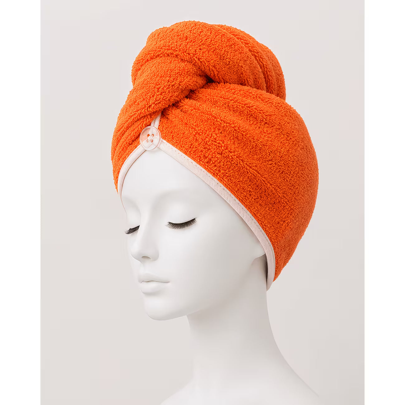 100% Cotton Hair Wrap Towel – Quick Dry Turban Hair Towel for Women, Soft Terry & Velour Cotton Hair Drying Wrap