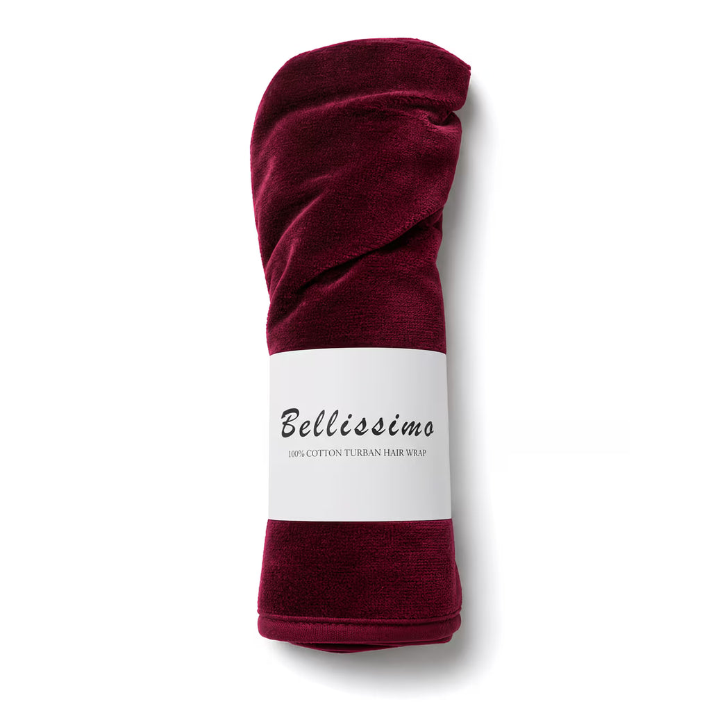 100% Cotton Hair Wrap Towel – Quick Dry Turban Hair Towel for Women, Soft Terry & Velour Cotton Hair Drying Wrap