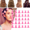 30PCS Magic Hair Rollers Set – No Heat Silicone Soft Curlers for Overnight Hair Styling, 15 Large & 15 Small Curling Rollers for Women & Girls