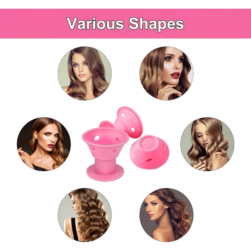 30PCS Magic Hair Rollers Set – No Heat Silicone Soft Curlers for Overnight Hair Styling, 15 Large & 15 Small Curling Rollers for Women & Girls