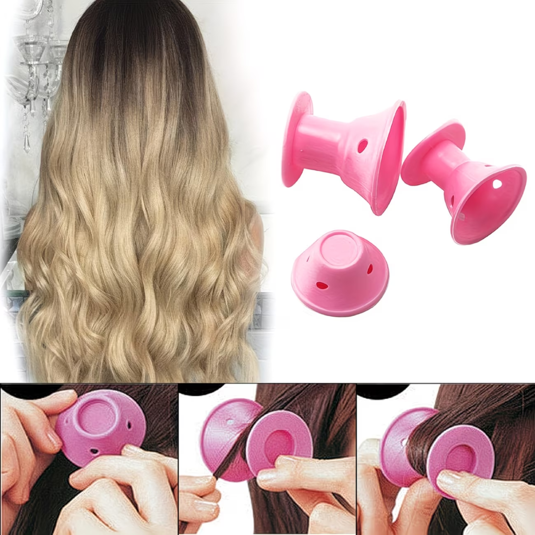 30PCS Magic Hair Rollers Set – No Heat Silicone Soft Curlers for Overnight Hair Styling, 15 Large & 15 Small Curling Rollers for Women & Girls