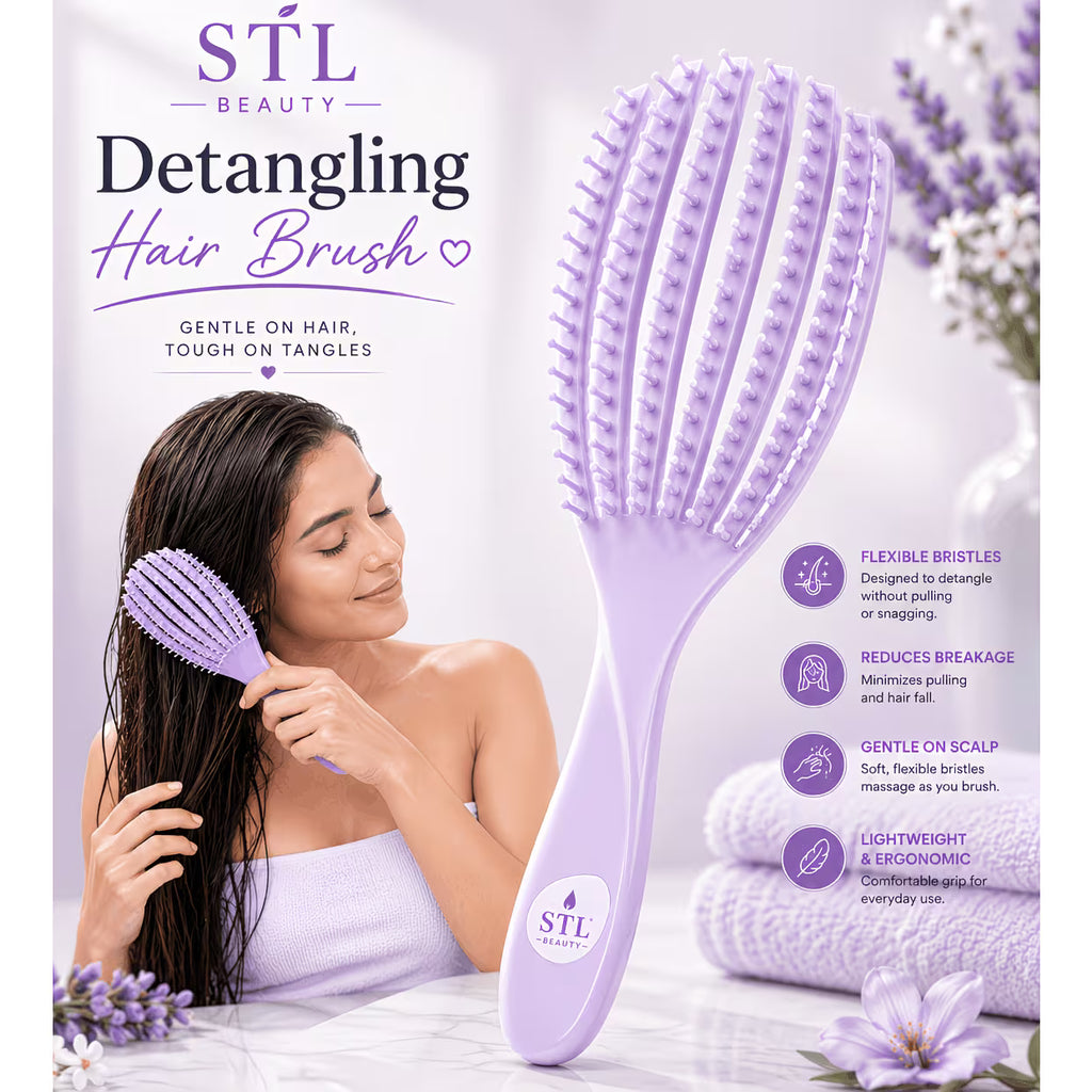 Elite Detangling Hair Brush – Wet & Dry Hair Brush for Curly, Straight, Thick & Frizzy Hair