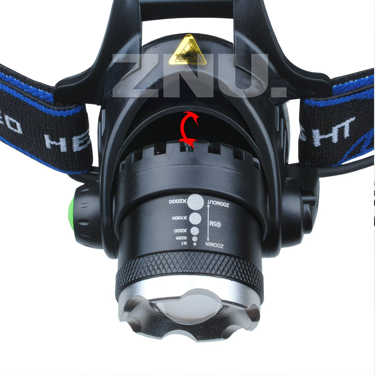 9000LM Rechargeable LED Headlamp – Zoomable USB Head Torch with T6 LED + 2 Q5 Side Lights