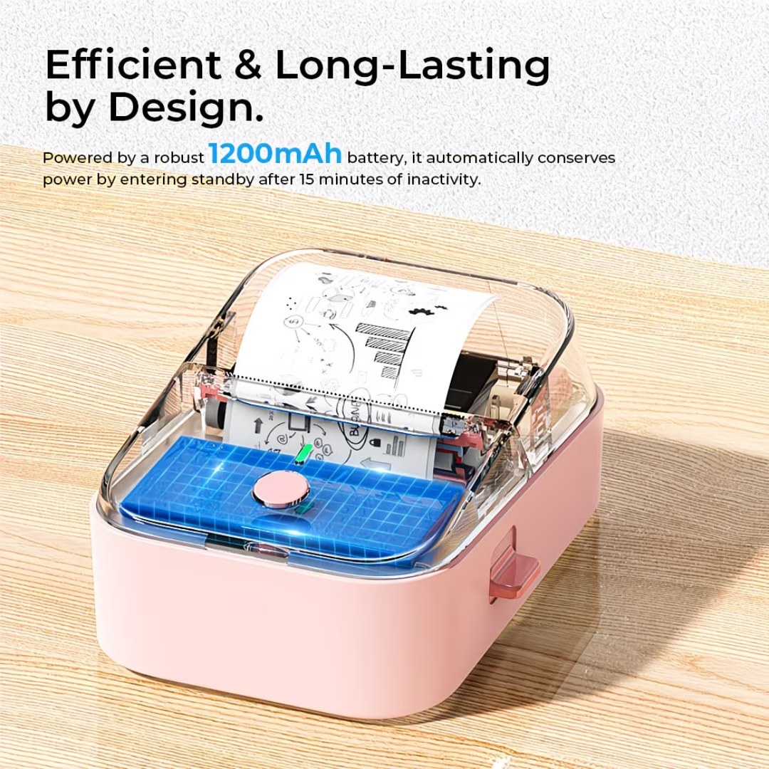 PM260B Portable Wireless Thermal Label Maker Printer – 203 DPI Bluetooth Label Printer with Mobile App, Auto Calibration & Long Battery Life
