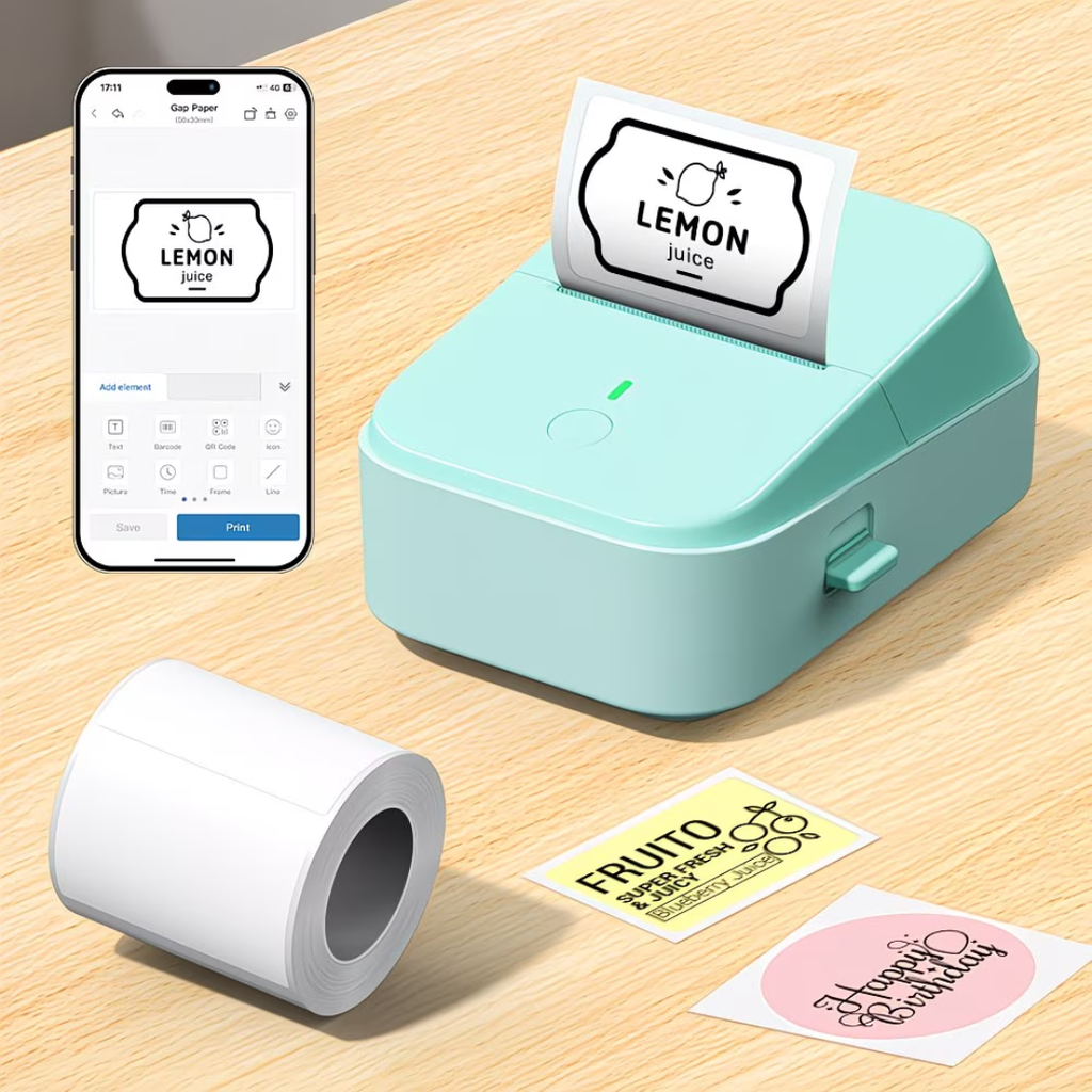 PM260B Portable Wireless Thermal Label Maker Printer – 203 DPI Bluetooth Label Printer with Mobile App, Auto Calibration & Long Battery Life