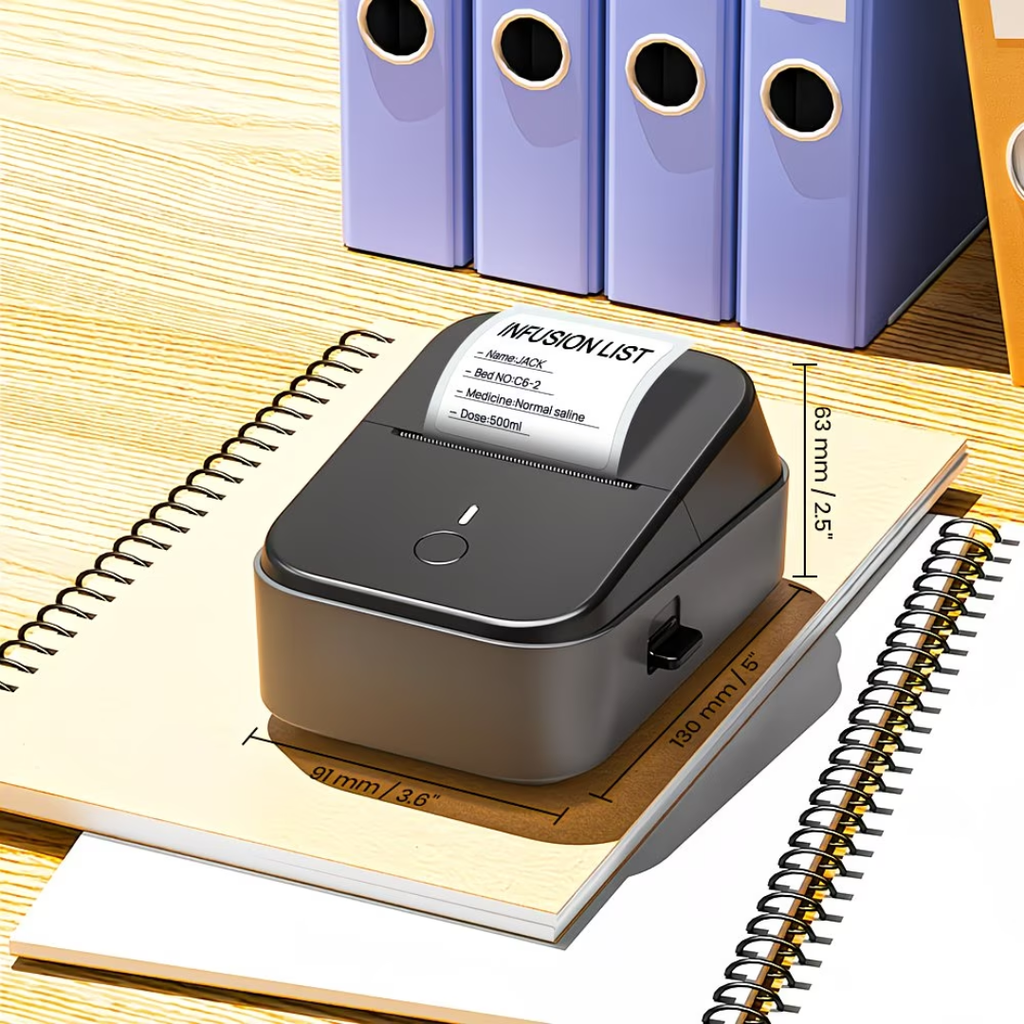 PM260B Portable Wireless Thermal Label Maker Printer – 203 DPI Bluetooth Label Printer with Mobile App, Auto Calibration & Long Battery Life