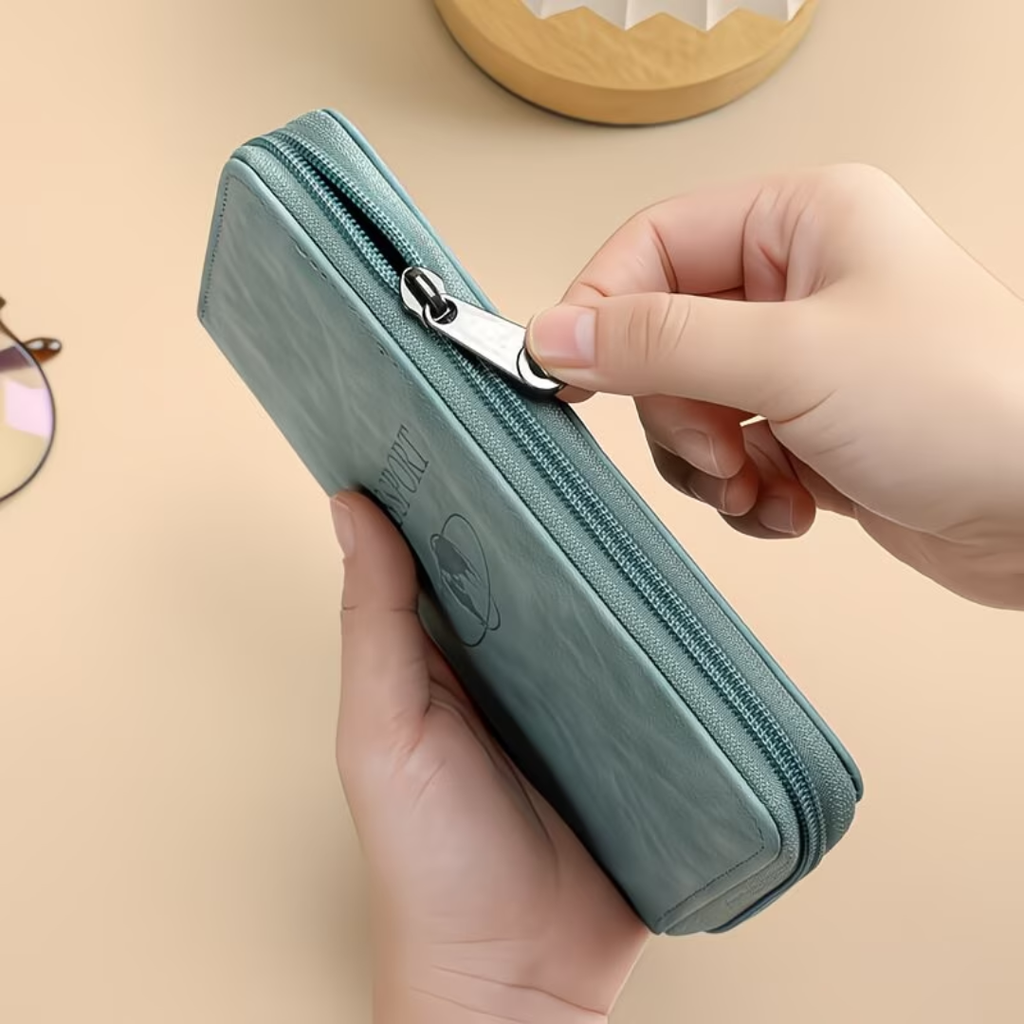 RFID Blocking Passport Holder Travel Wallet – PU Leather Passport Organizer with Card Slots, ID Holder & Ticket Storage for Men & Women