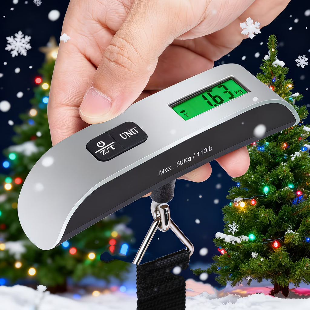 Digital Luggage Scale 50KG – Portable Electronic Hanging Scale for Travel, Parcels, Fishing & Baggage Weighing