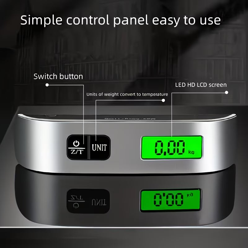 Digital Luggage Scale 50KG – Portable Electronic Hanging Scale for Travel, Parcels, Fishing & Baggage Weighing