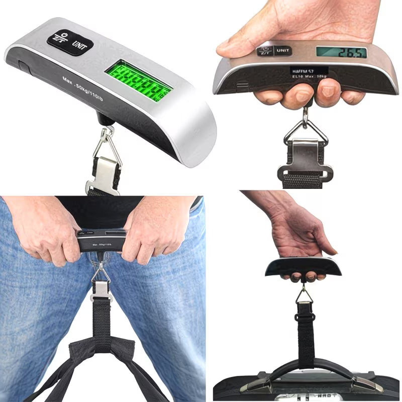 Digital Luggage Scale 50KG – Portable Electronic Hanging Scale for Travel, Parcels, Fishing & Baggage Weighing