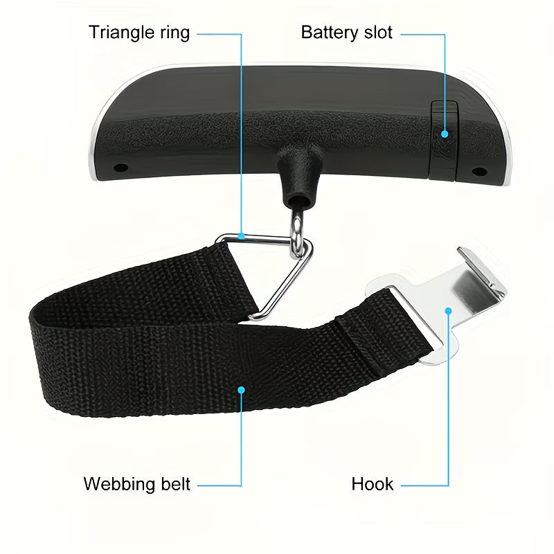 Digital Luggage Scale 50KG – Portable Electronic Hanging Scale for Travel, Parcels, Fishing & Baggage Weighing