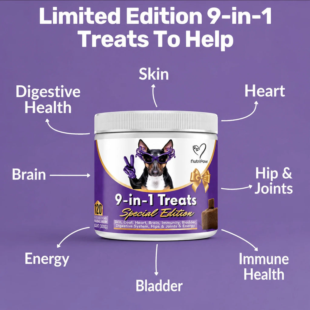 NutriPaw 9-in-1 Dog Multivitamin Chews – Skin, Coat, Heart, Brain, Joint & Immune Support (120 Chews)