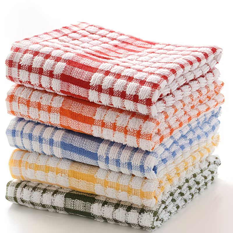 Premium Cotton Tea Towels Set – Highly Absorbent Kitchen Dish Cloths, Reusable Cleaning Towels, Multi-Purpose Drying & Wiping Cloths, Assorted Colours