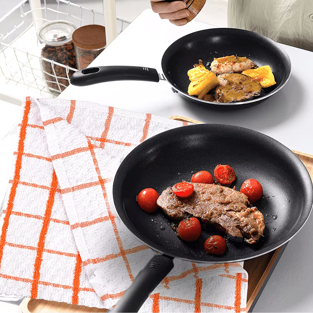 Premium Cotton Tea Towels Set – Highly Absorbent Kitchen Dish Cloths, Reusable Cleaning Towels, Multi-Purpose Drying & Wiping Cloths, Assorted Colours