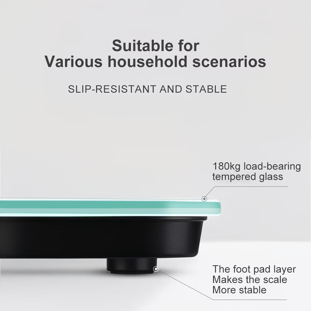 Digital Bathroom Scale 180KG/400LB – High Precision Body Weight Scale with Large LED Display & Tempered Glass Platform