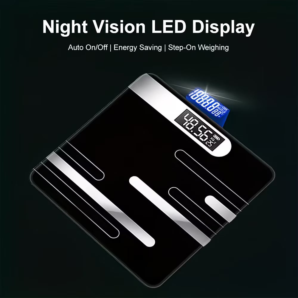Digital Bathroom Scale 180KG/400LB – High Precision Body Weight Scale with Large LED Display & Tempered Glass Platform