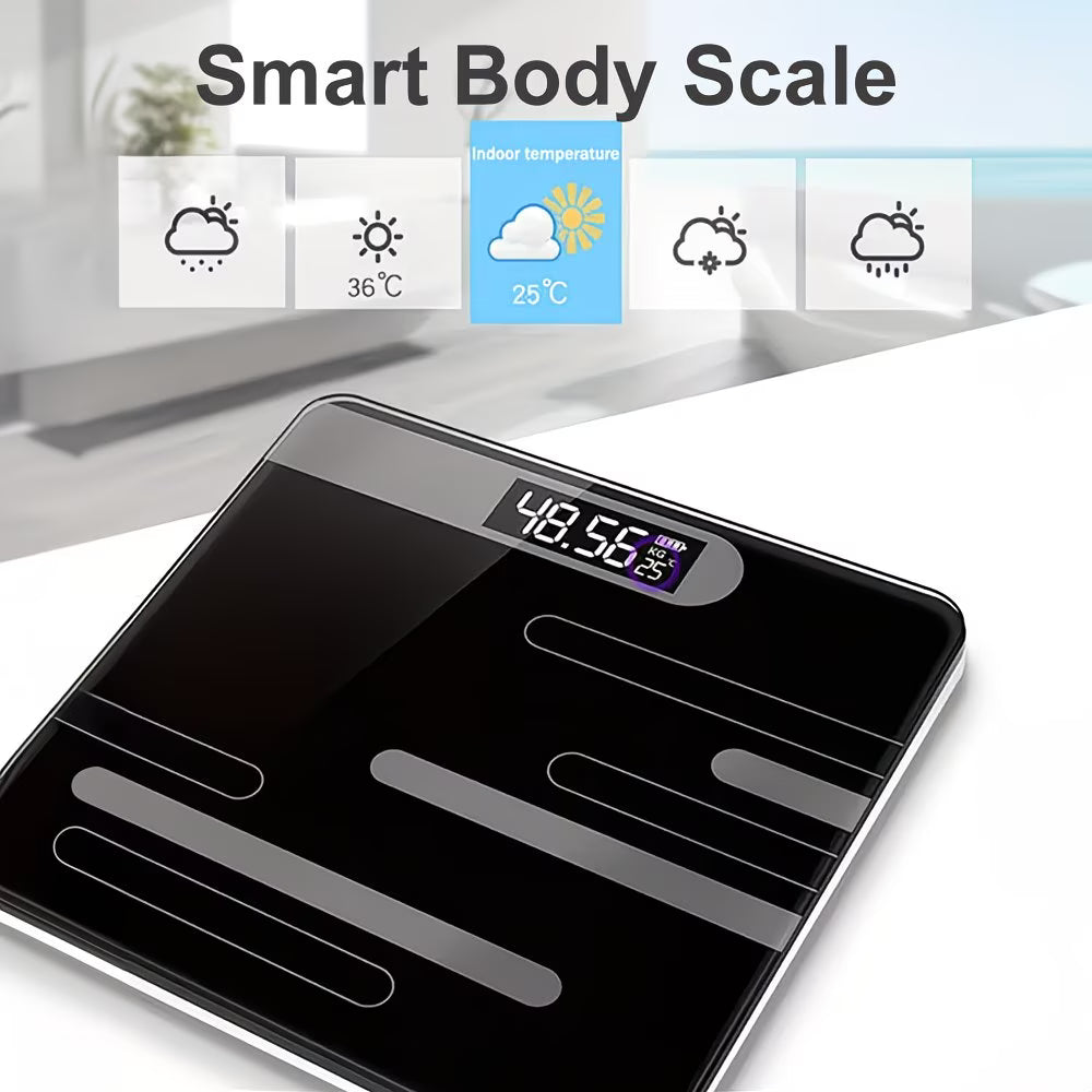 Digital Bathroom Scale 180KG/400LB – High Precision Body Weight Scale with Large LED Display & Tempered Glass Platform